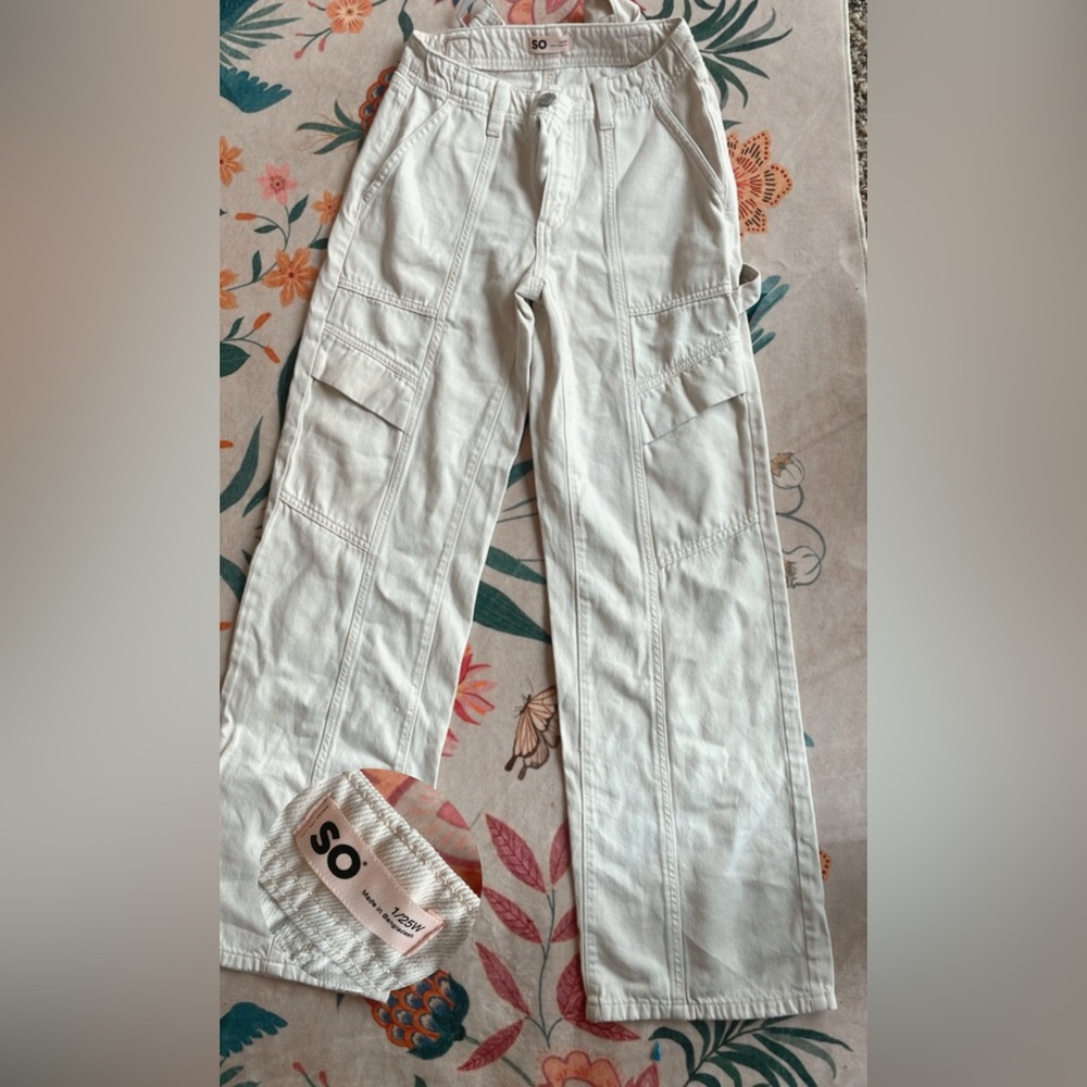 SO white Textured Pants
